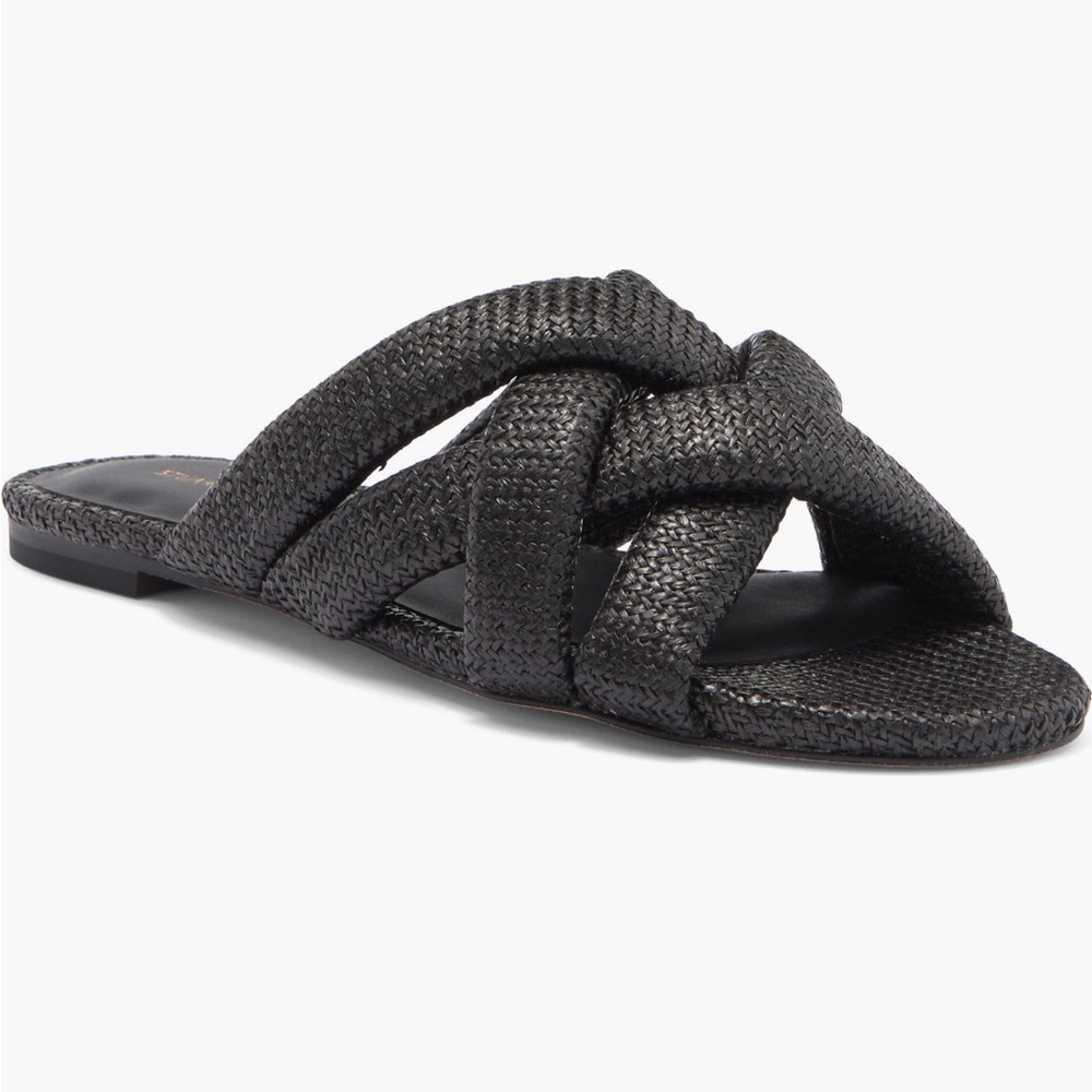 STUART WEITZMAN RAFFIA SLIDE SANDLE SIZE 6 NEW